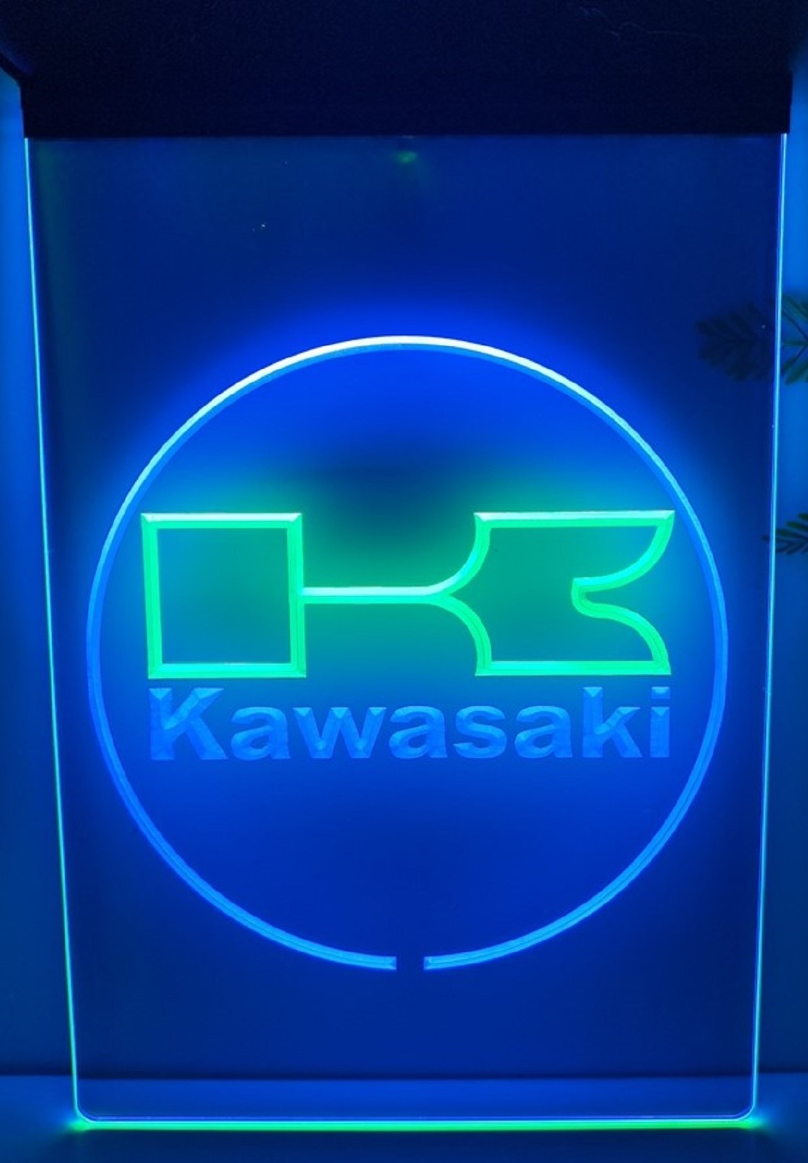 Kawasaki Led Neon Sign Dual Color Motorcycle Dealer Repair Shop Decor