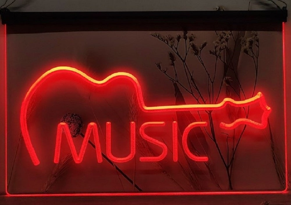 Guitar Music Led Neon Sign Home Music Room Studio Guitar Shop Decor