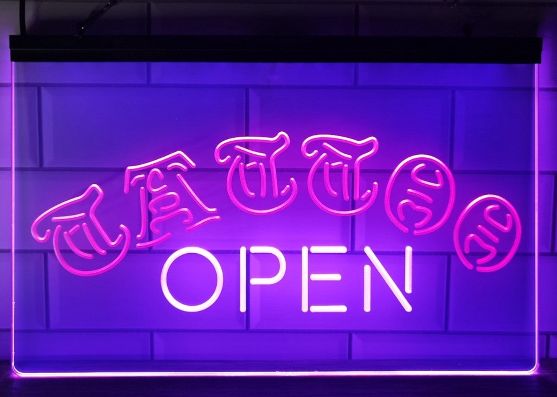 Tattoo Open Led Neon Sign Dual Color Tattoo Salon Shop Wall Or Desktop Decor