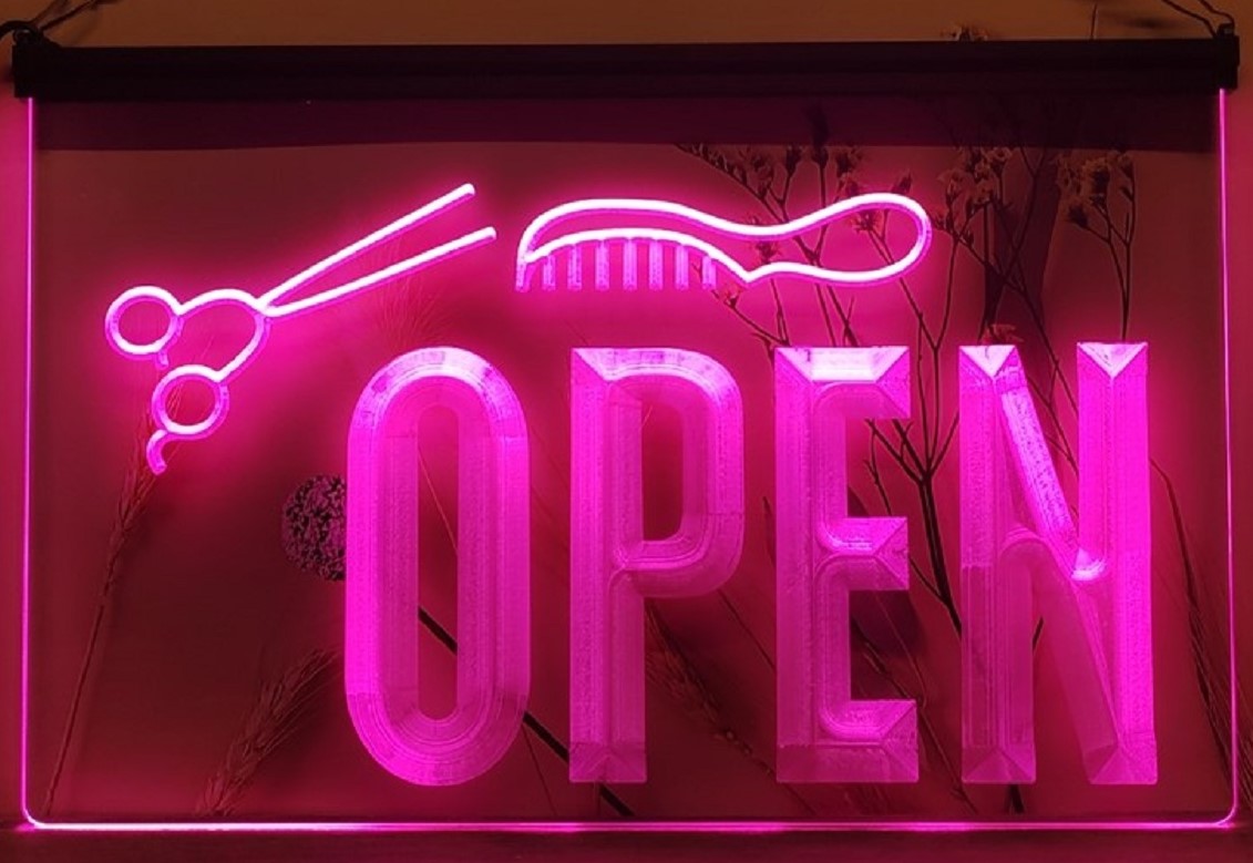 Haircut Salon Open Led Neon Sign Barber Shop Haircut Salon Decor