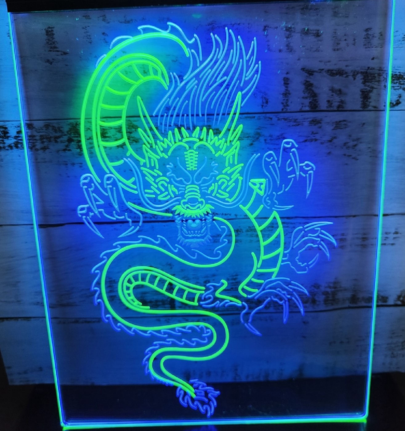 Chinese Dragon Led Neon Sign Dual Color Wall Hanging Or Desktop Decor