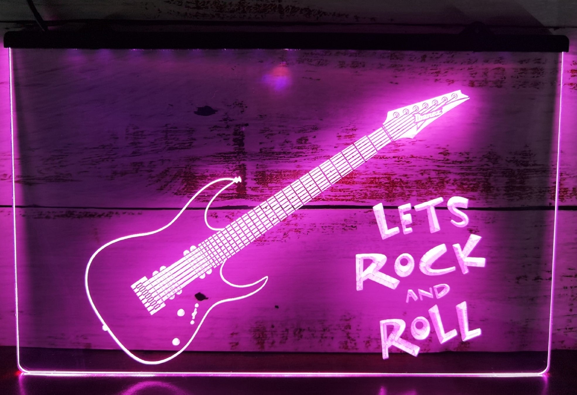 Lets Rock And Roll Guitar Led Neon Sign Home Music Room Studio Music Shop Decor