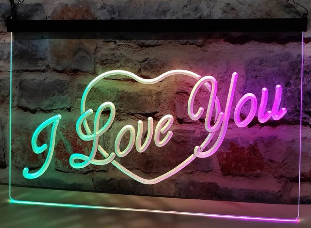 I Love You Led Neon Sign Multi Mode Home Wedding Party Decor Wall Hanging Or Desktop