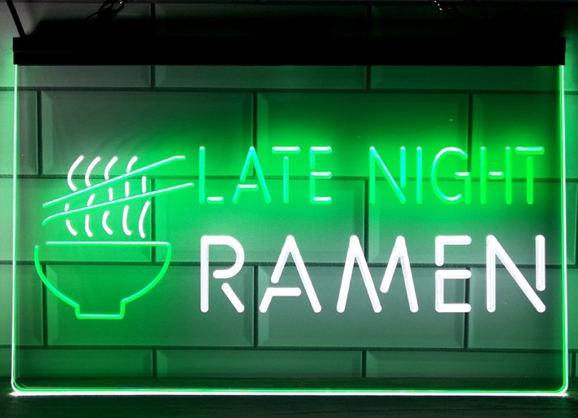 Ramen Late Night Led Neon Sign Dual Color Home Kitchen Japanese Restaurant Decor