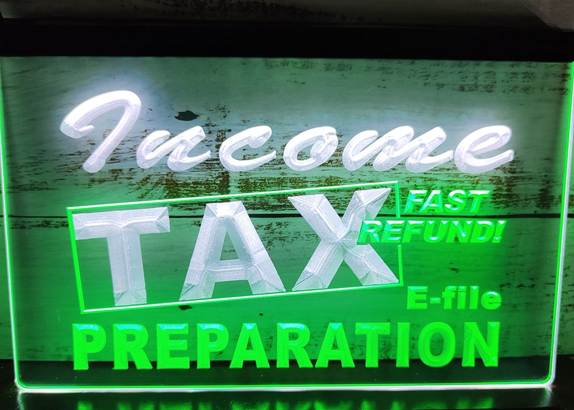 Income Tax Preparation Led Neon Sign Dual Color Accountant Income Tax Service Office Decor