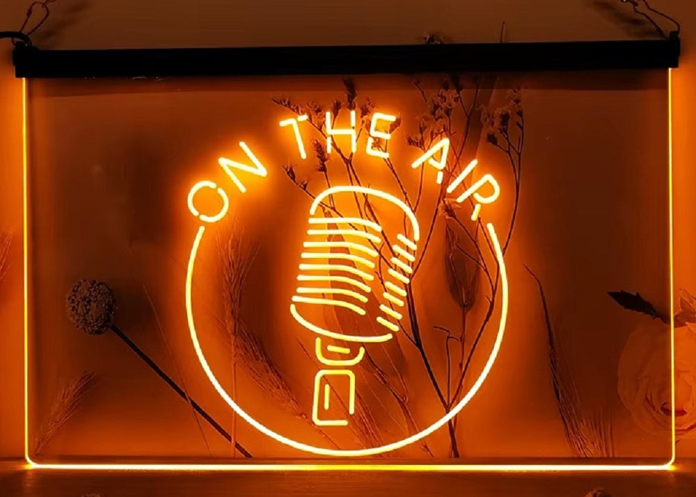 On The Air Mic Led Neon Sign Home Studio Room Audio Radio Studio Decor
