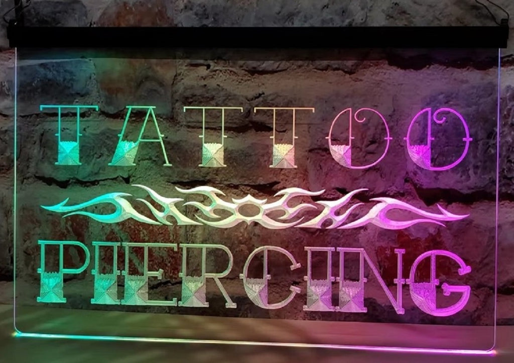 Tattoo Piercing Led Neon Sign Multi Mode Tattoo Salon Shop Wall Or Desktop Decor