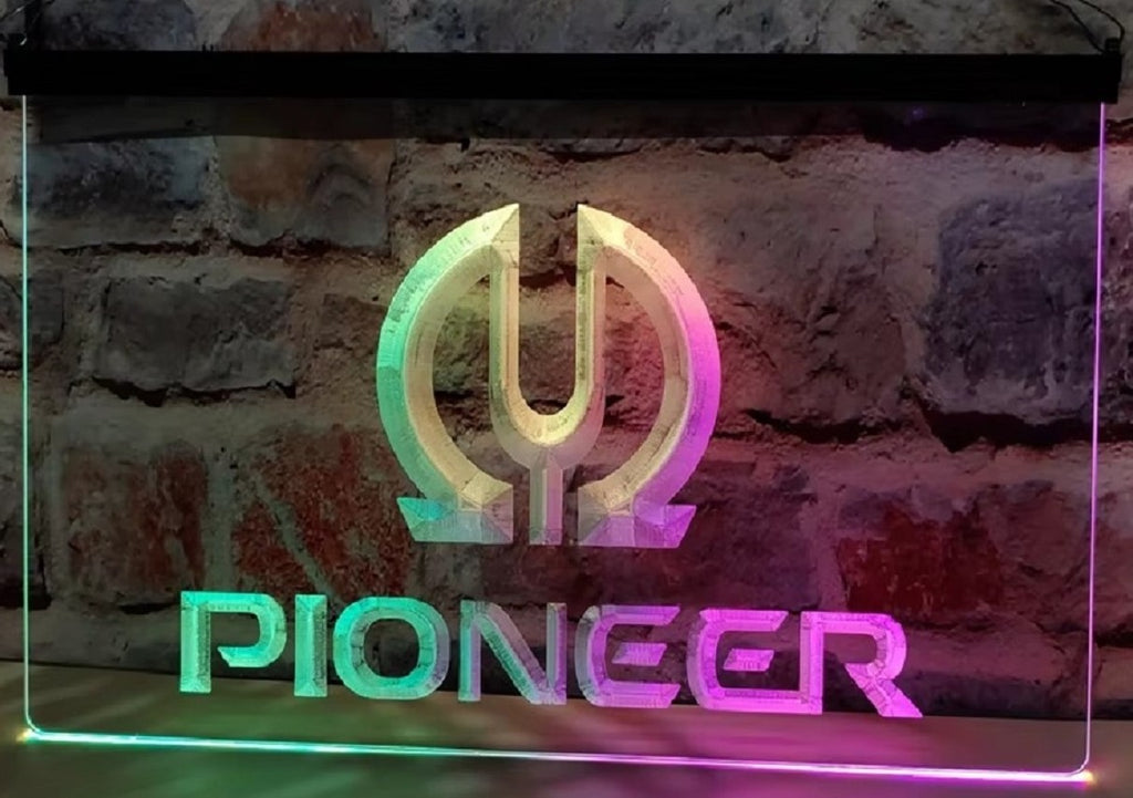 Pioneer Led Neon Sign Multi Mode Home Music Room Audio Recording Studio Decor