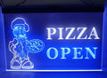 Pizza Open Led Neon Sign Dual Color Pizzeria Restaurant Decor Wall Hanging