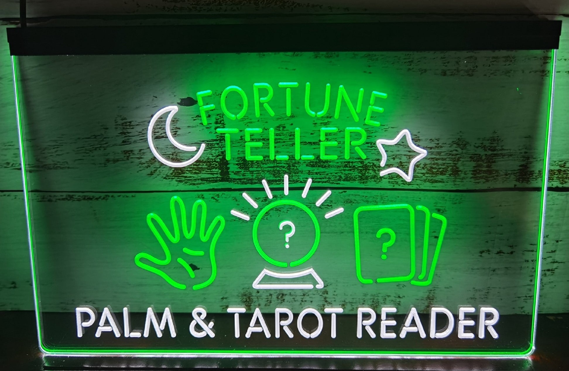 Fortune Teller Led Neon Sign Dual Color Psychic Healing Tarot Shop Decor Wall Hanging OR Desktop