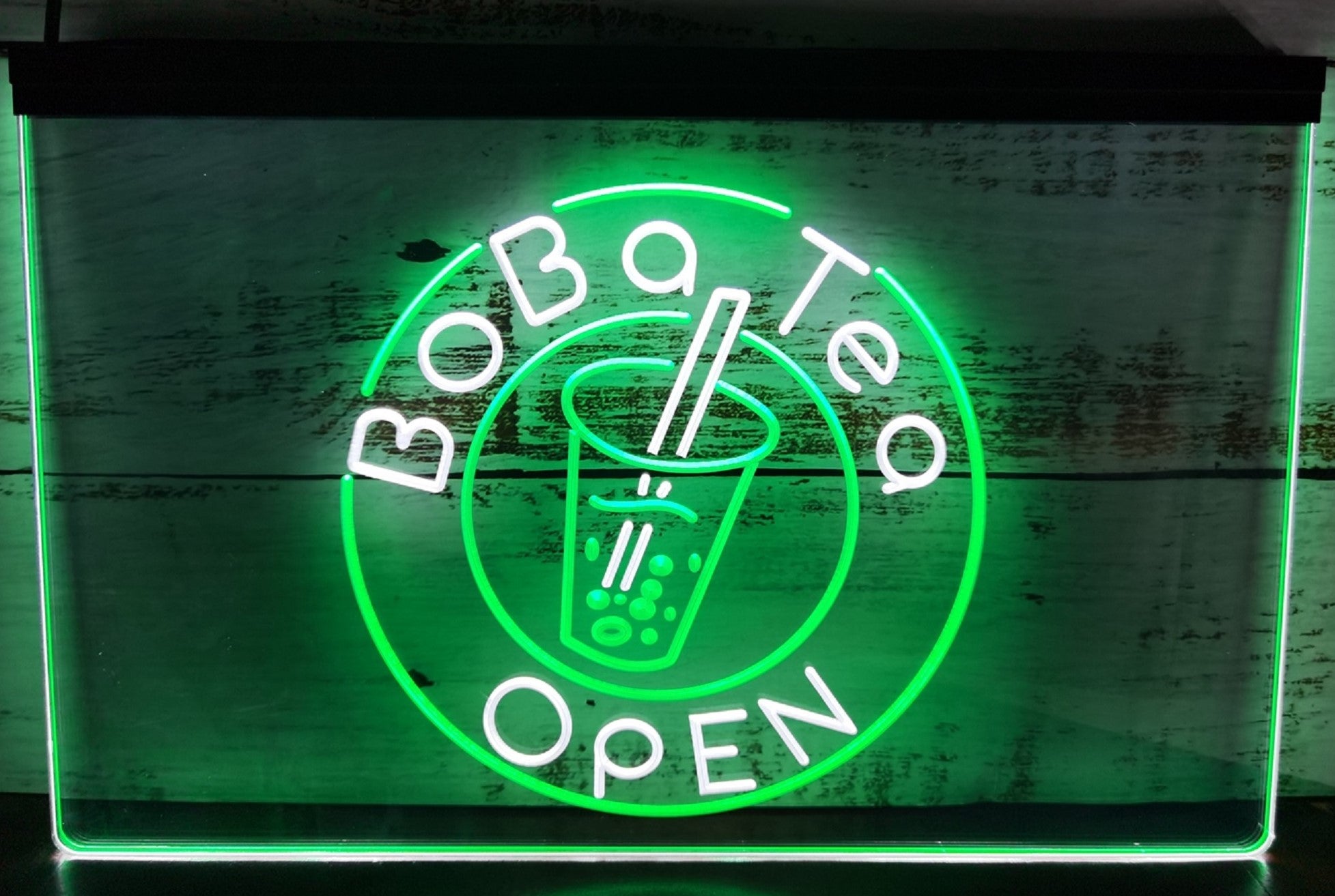 Boba Tea Open Led Neon Sign Dual Color Bubble Tea Shop Coffee Shop Decor
