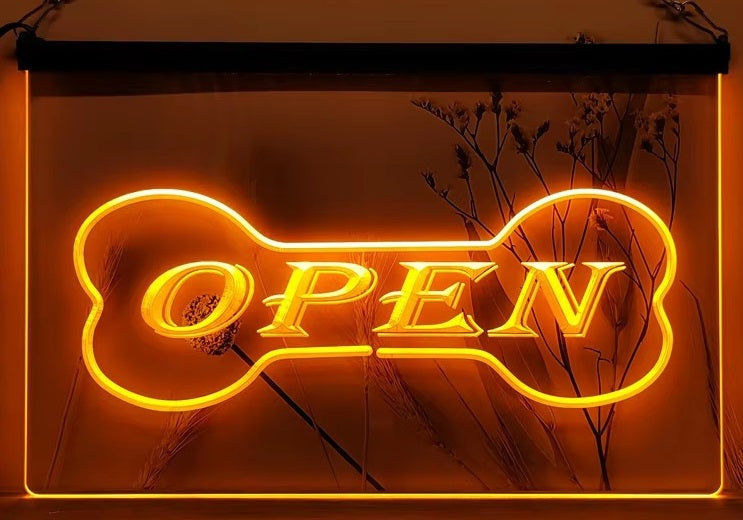 Pet Shop Open Led Neon Sign Dog Grooming Pet Shop Decor
