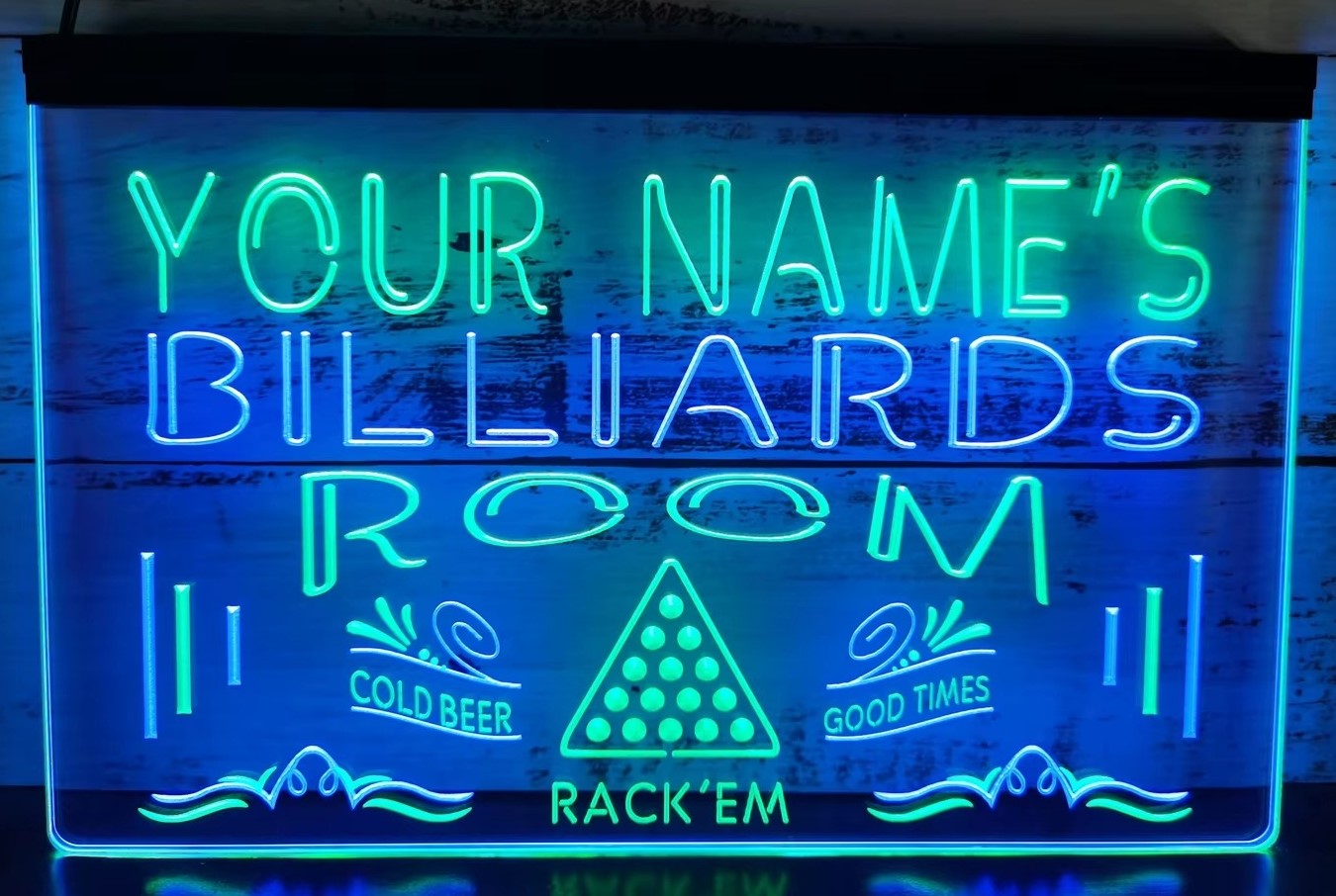Custom Your Name Billiards Led Neon Sign Dual Color Wall Or Desktop Decor