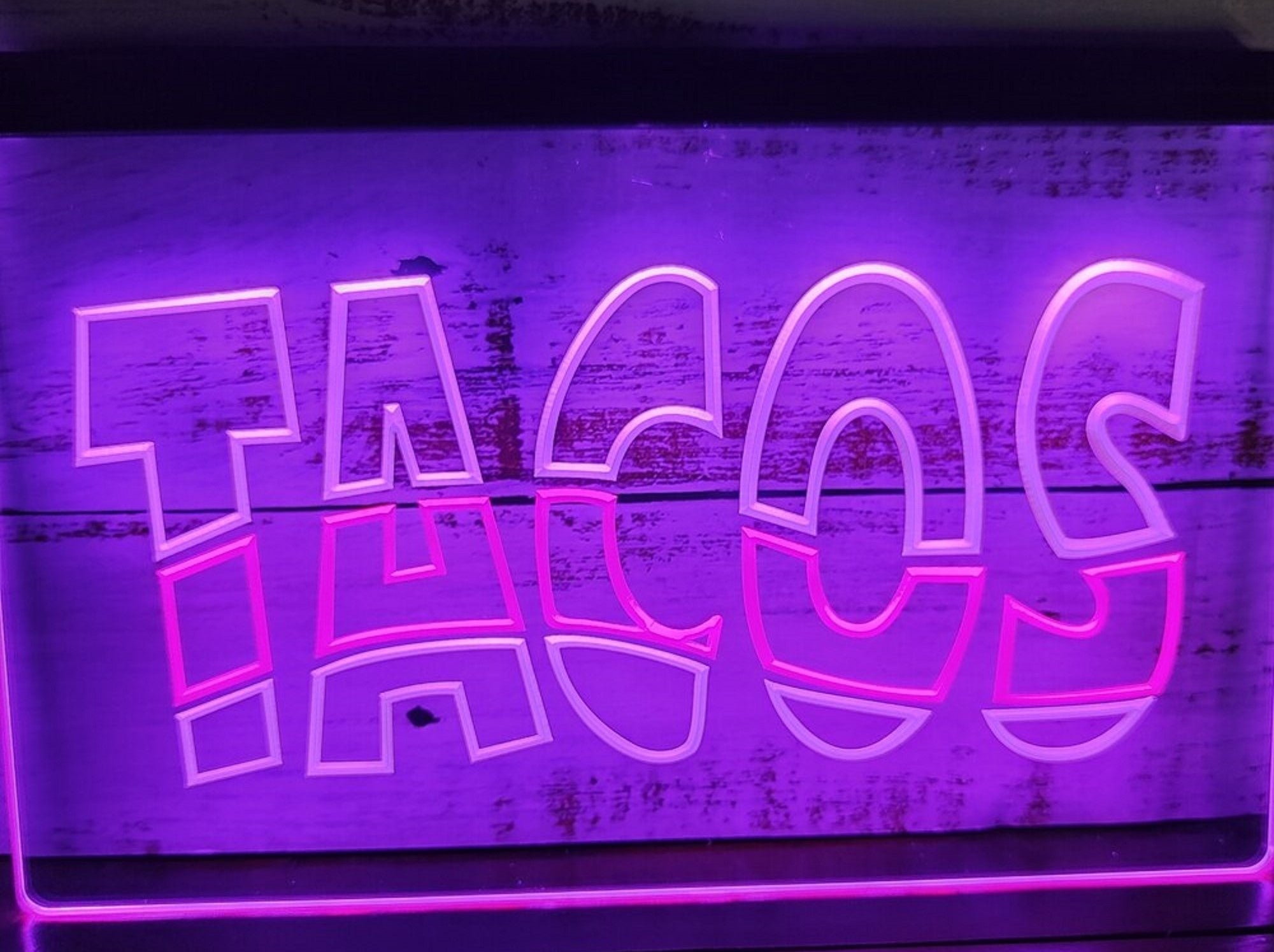 Tacos Led Neon Sign Dual Color Mexican Restaurant Wall Or Desktop Decor