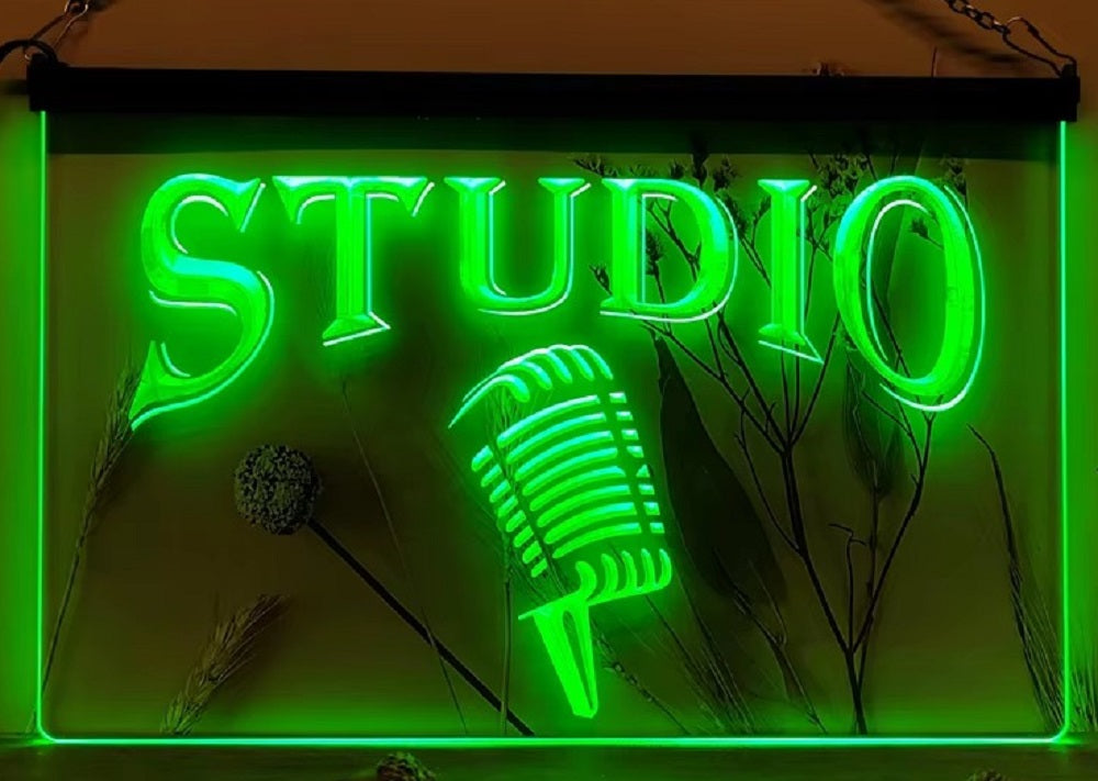 Studio Mic Led Neon Sign Home Studio Room Audio Studio Decor