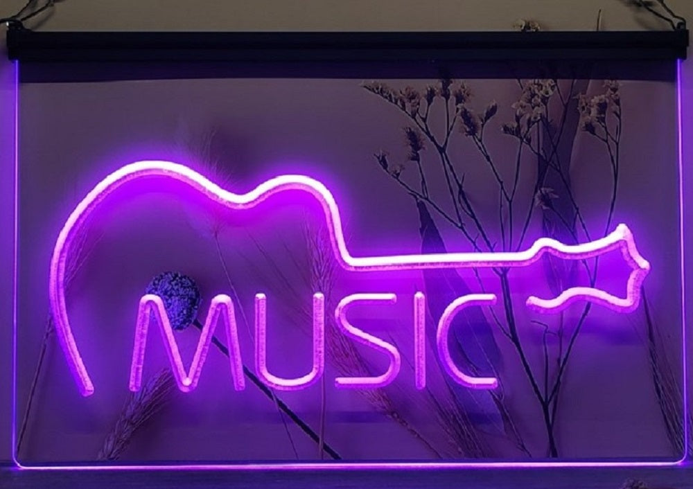 Guitar Music Led Neon Sign Home Music Room Studio Guitar Shop Decor