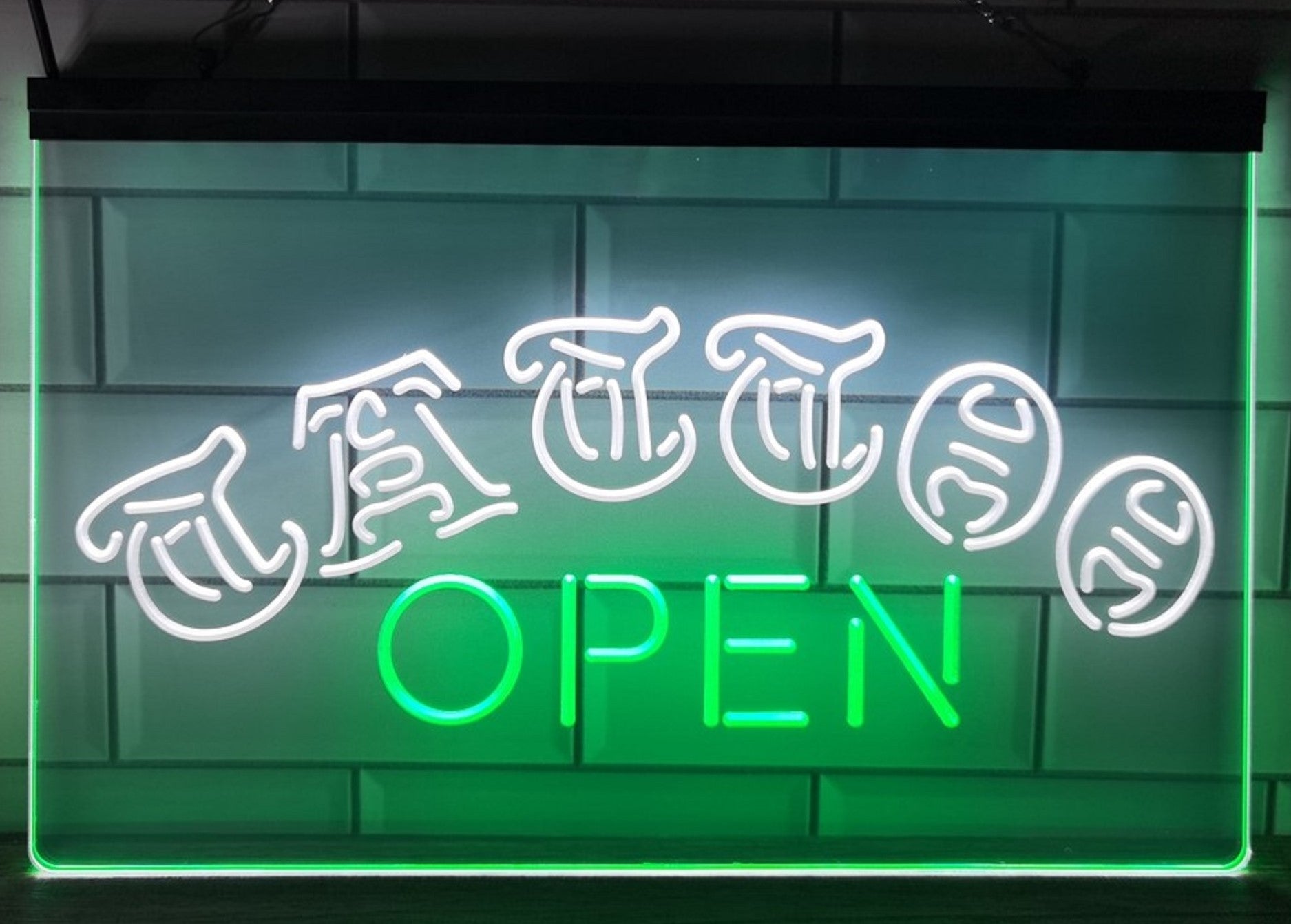 Tattoo Open Led Neon Sign Dual Color Tattoo Salon Shop Wall Or Desktop Decor