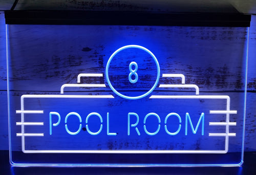 8 Ball Pool Room Led Neon Sign Dual Color Home Pool Room Billiards Hall shop Decor