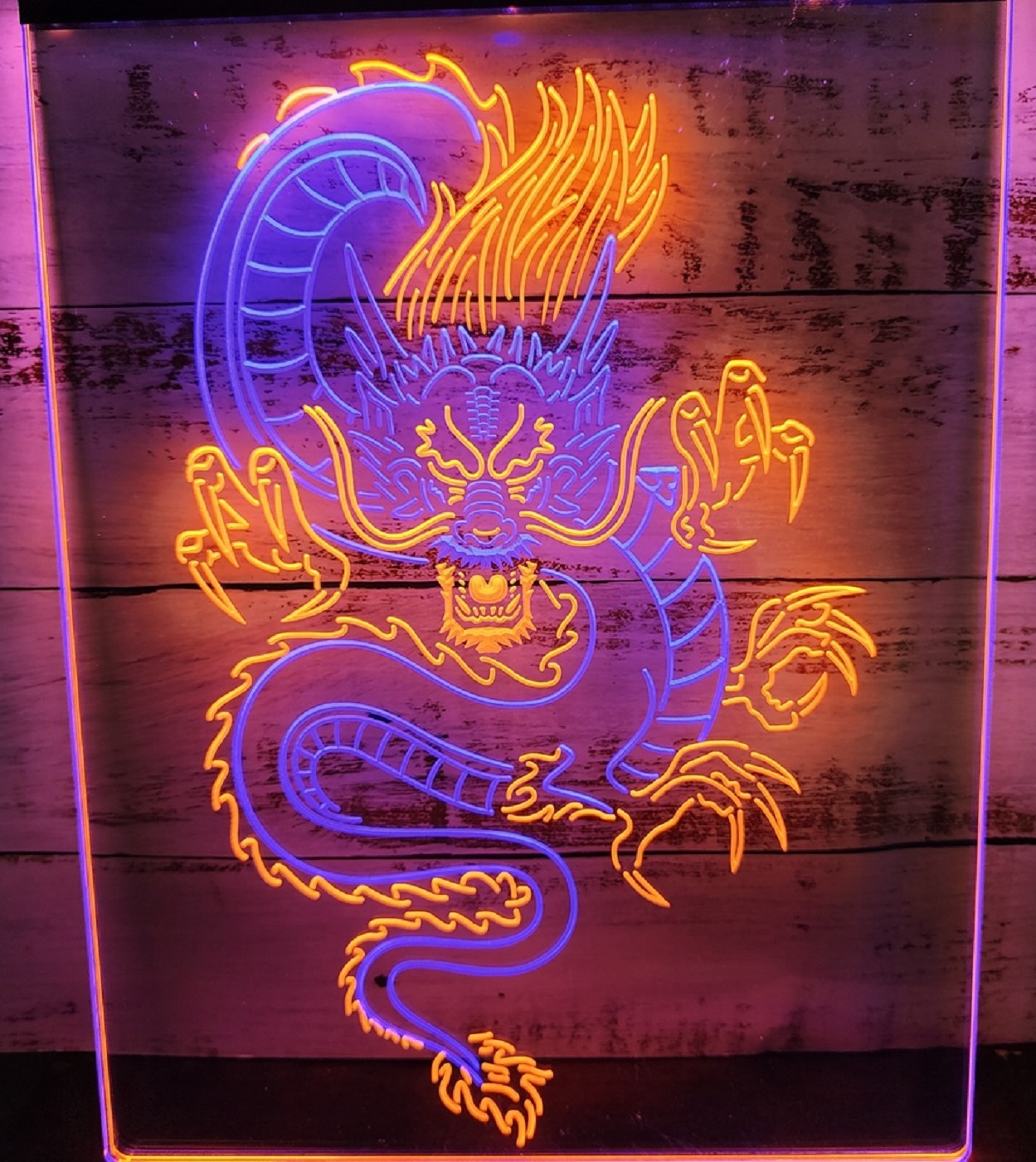 Chinese Dragon Led Neon Sign Dual Color Wall Hanging Or Desktop Decor