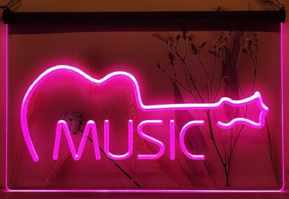 Guitar Music Led Neon Sign Home Music Room Studio Guitar Shop Decor