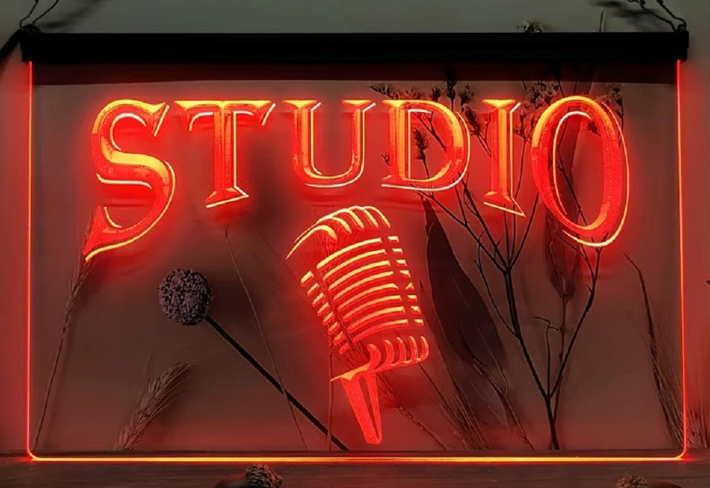 Studio Mic Led Neon Sign Home Studio Room Audio Studio Decor