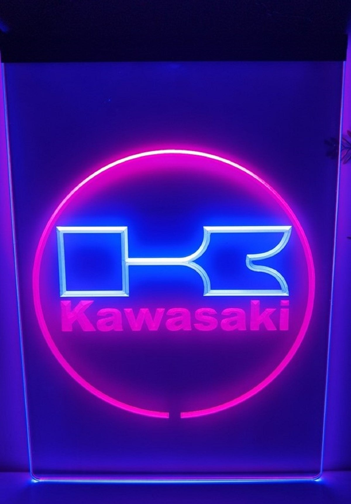 Kawasaki Led Neon Sign Dual Color Motorcycle Dealer Repair Shop Decor