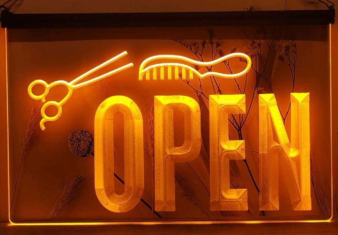 Haircut Salon Open Led Neon Sign Barber Shop Haircut Salon Decor