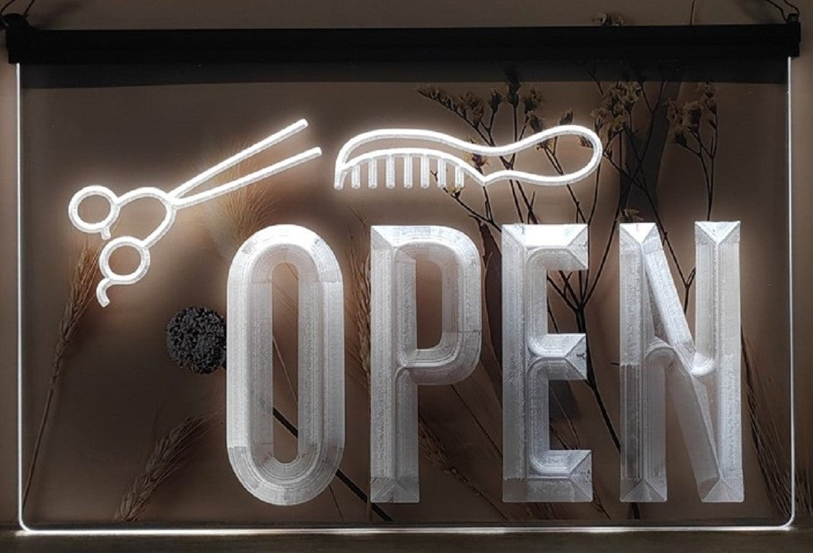 Haircut Salon Open Led Neon Sign Barber Shop Haircut Salon Decor