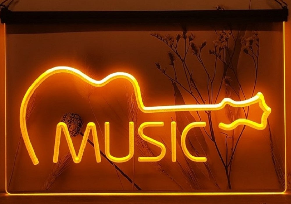 Guitar Music Led Neon Sign Home Music Room Studio Guitar Shop Decor
