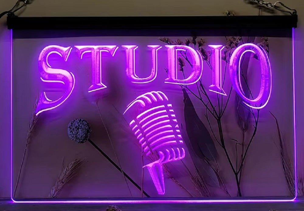 Studio Mic Led Neon Sign Home Studio Room Audio Studio Decor