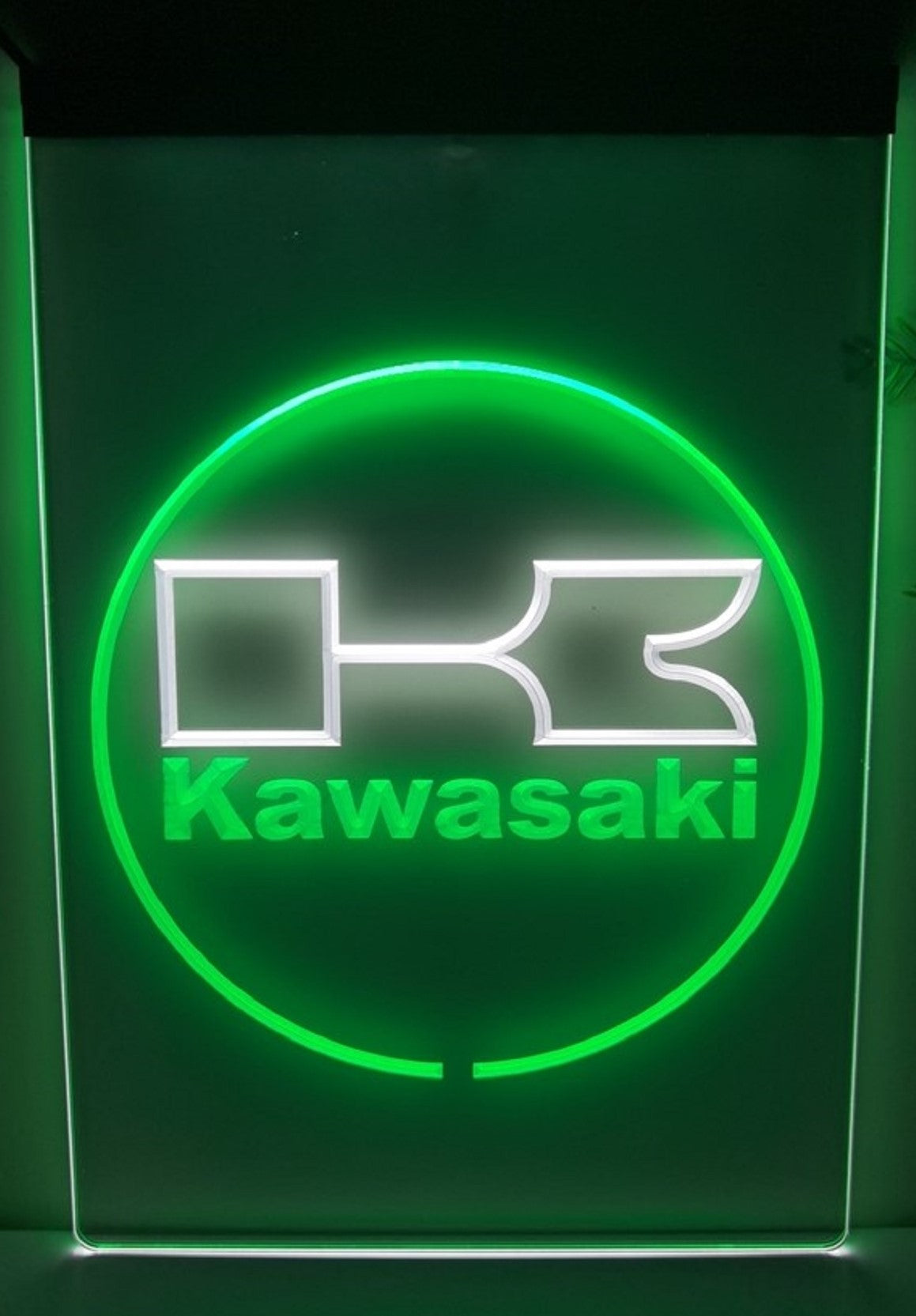 Kawasaki Led Neon Sign Dual Color Motorcycle Dealer Repair Shop Decor
