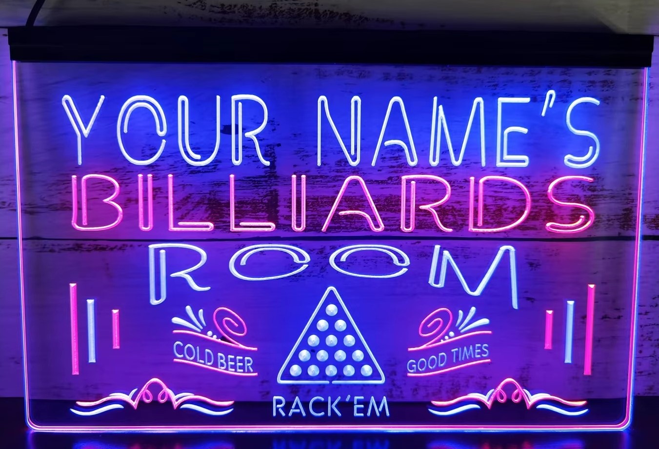 Custom Your Name Billiards Led Neon Sign Dual Color Wall Or Desktop Decor