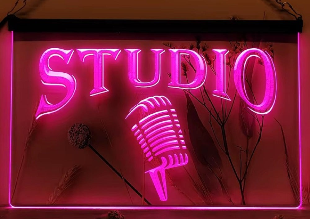 Studio Mic Led Neon Sign Home Studio Room Audio Studio Decor