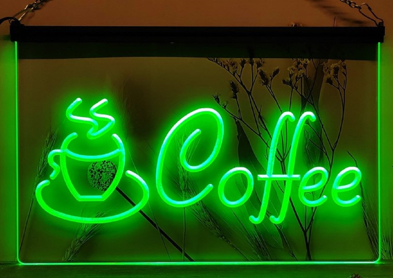 Coffee Coffee Cup Led Neon Sign Coffee Shop Home Kitchen Decor