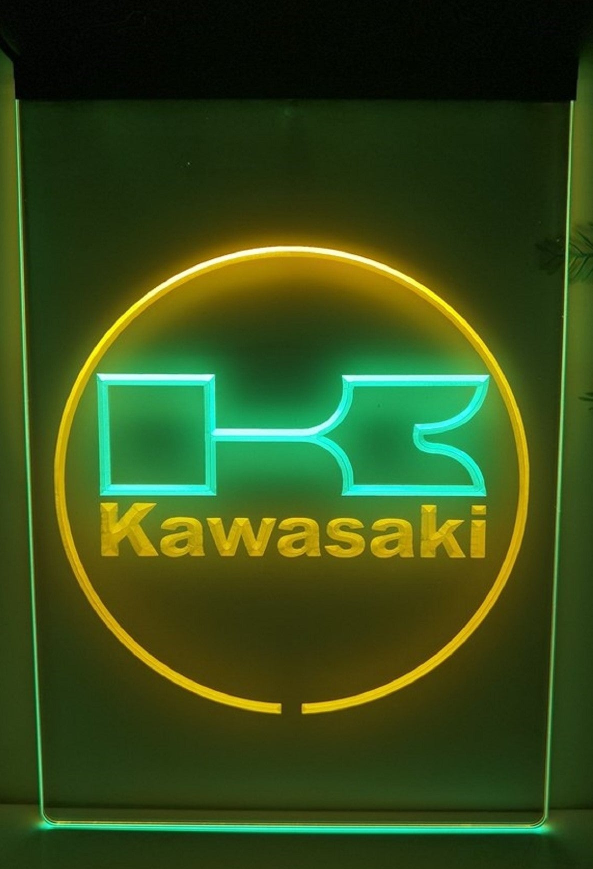 Kawasaki Led Neon Sign Dual Color Motorcycle Dealer Repair Shop Decor