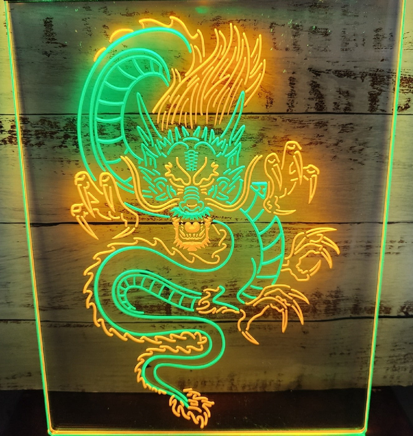 Chinese Dragon Led Neon Sign Dual Color Wall Hanging Or Desktop Decor