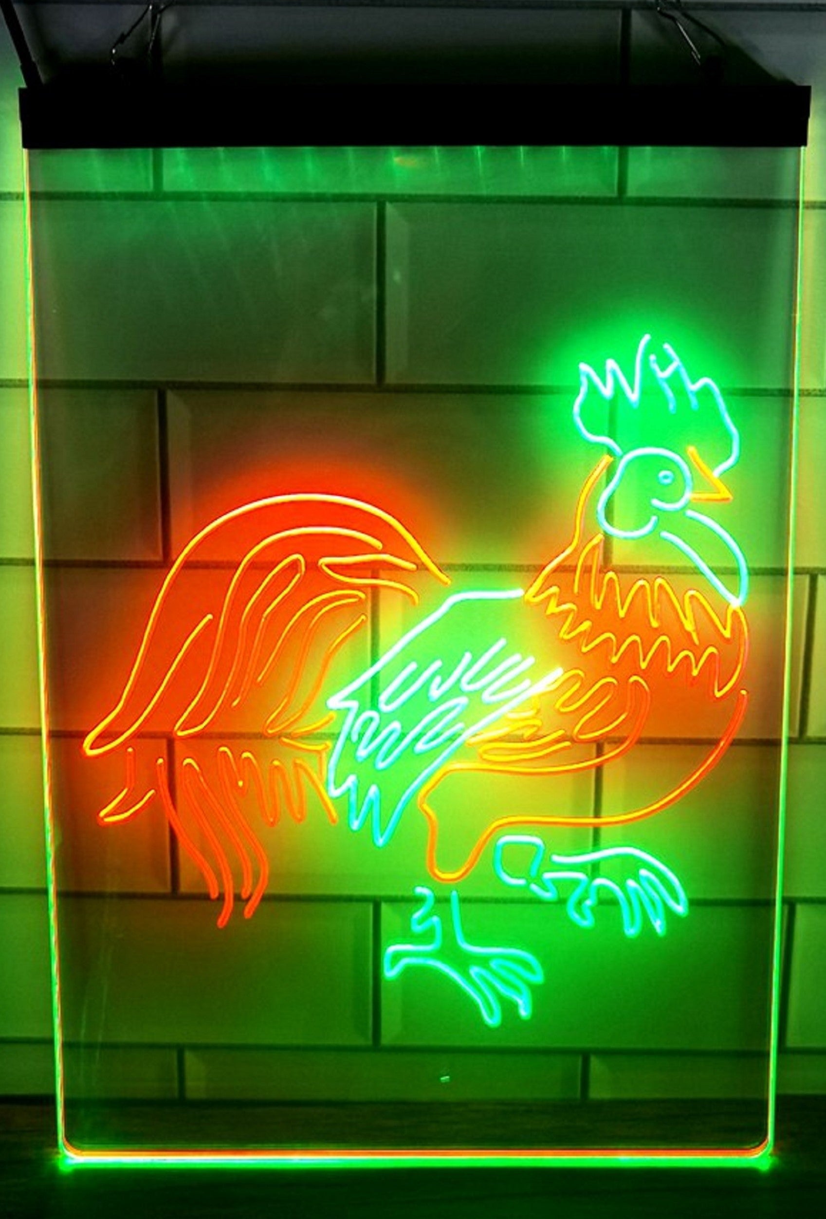 Rooster Led Neon Light Sign Dual Color Home Farm Pet Shop Decor