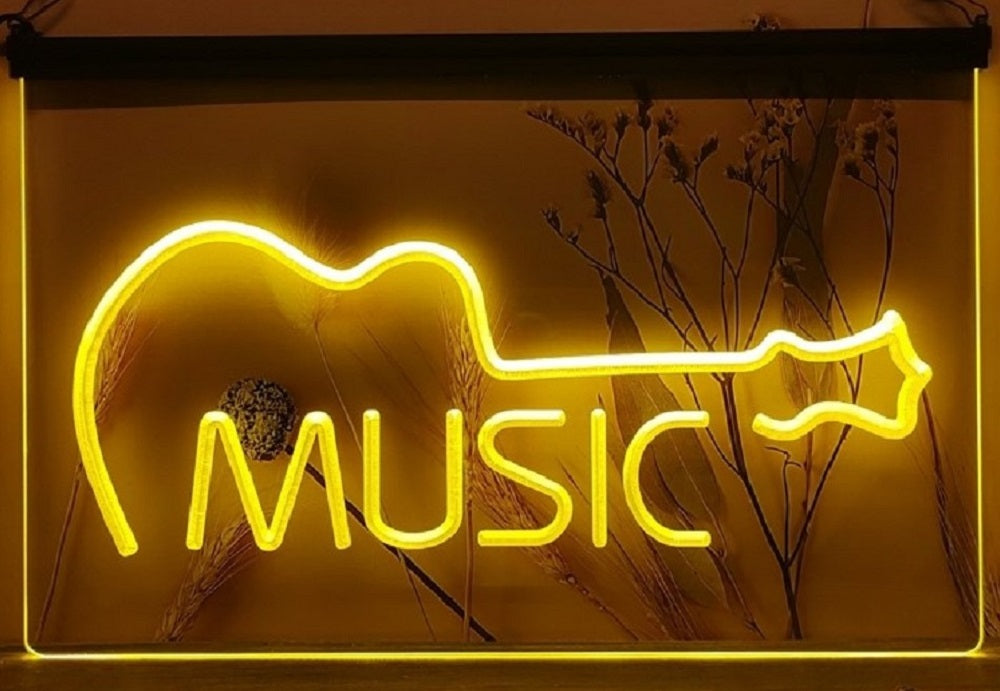 Guitar Music Led Neon Sign Home Music Room Studio Guitar Shop Decor