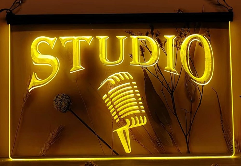 Studio Mic Led Neon Sign Home Studio Room Audio Studio Decor