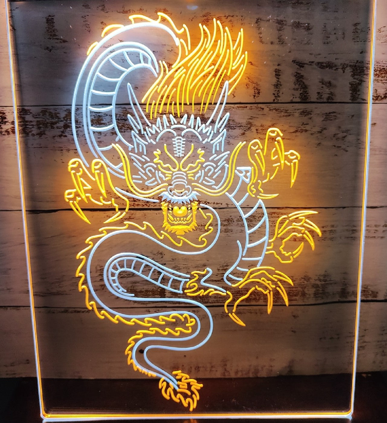 Chinese Dragon Led Neon Sign Dual Color Wall Hanging Or Desktop Decor