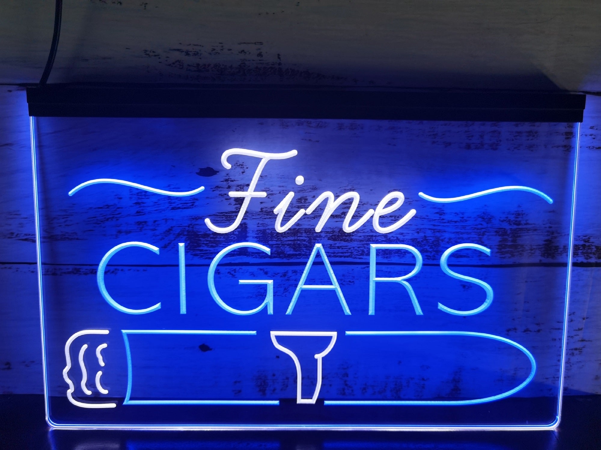 Fine Cigars Led Neon Sign Dual Color Cigar Lounge Smoke Shop Decor