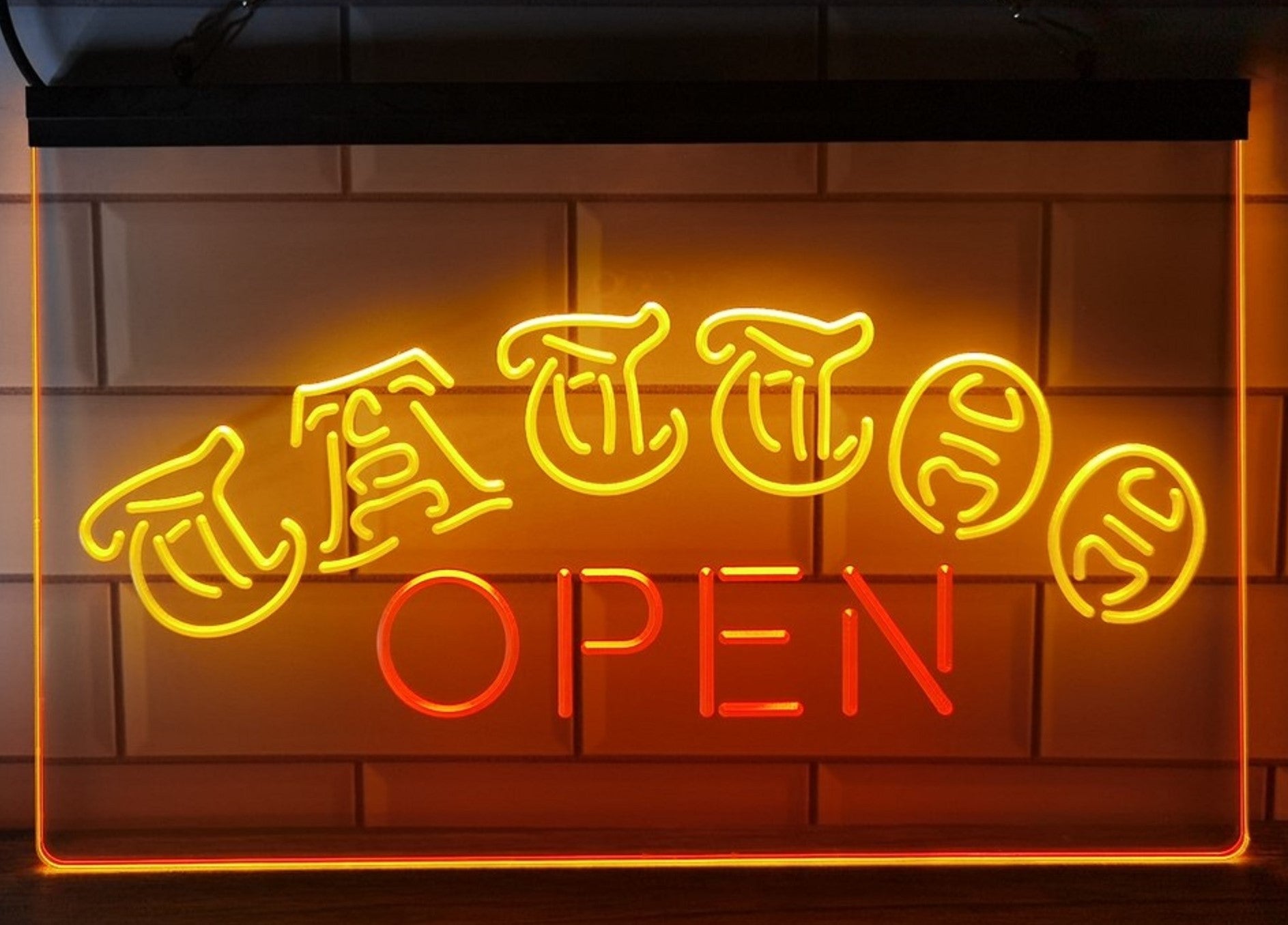 Tattoo Open Led Neon Sign Dual Color Tattoo Salon Shop Wall Or Desktop Decor