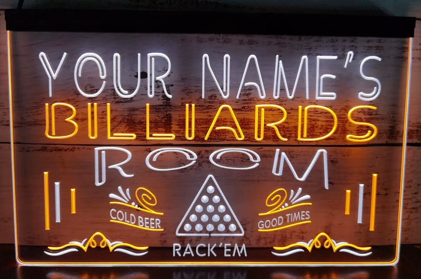 Custom Your Name Billiards Led Neon Sign Dual Color Wall Or Desktop Decor