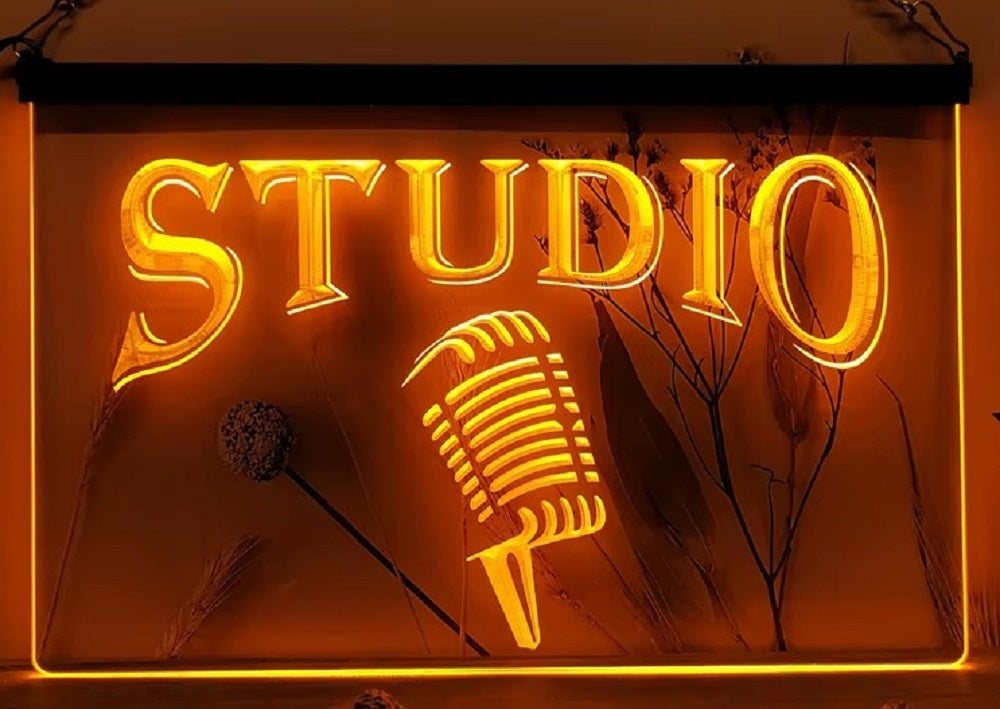 Studio Mic Led Neon Sign Home Studio Room Audio Studio Decor