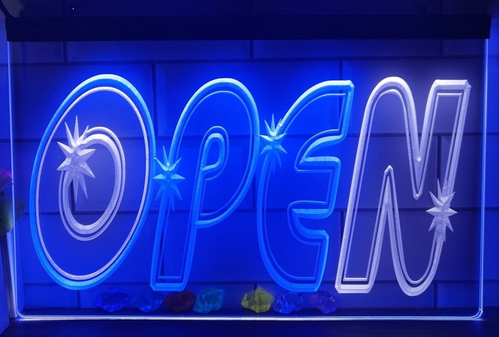 Open Led Neon Sign Dual Color Store Shop Coffee Shop Restaurant Decor
