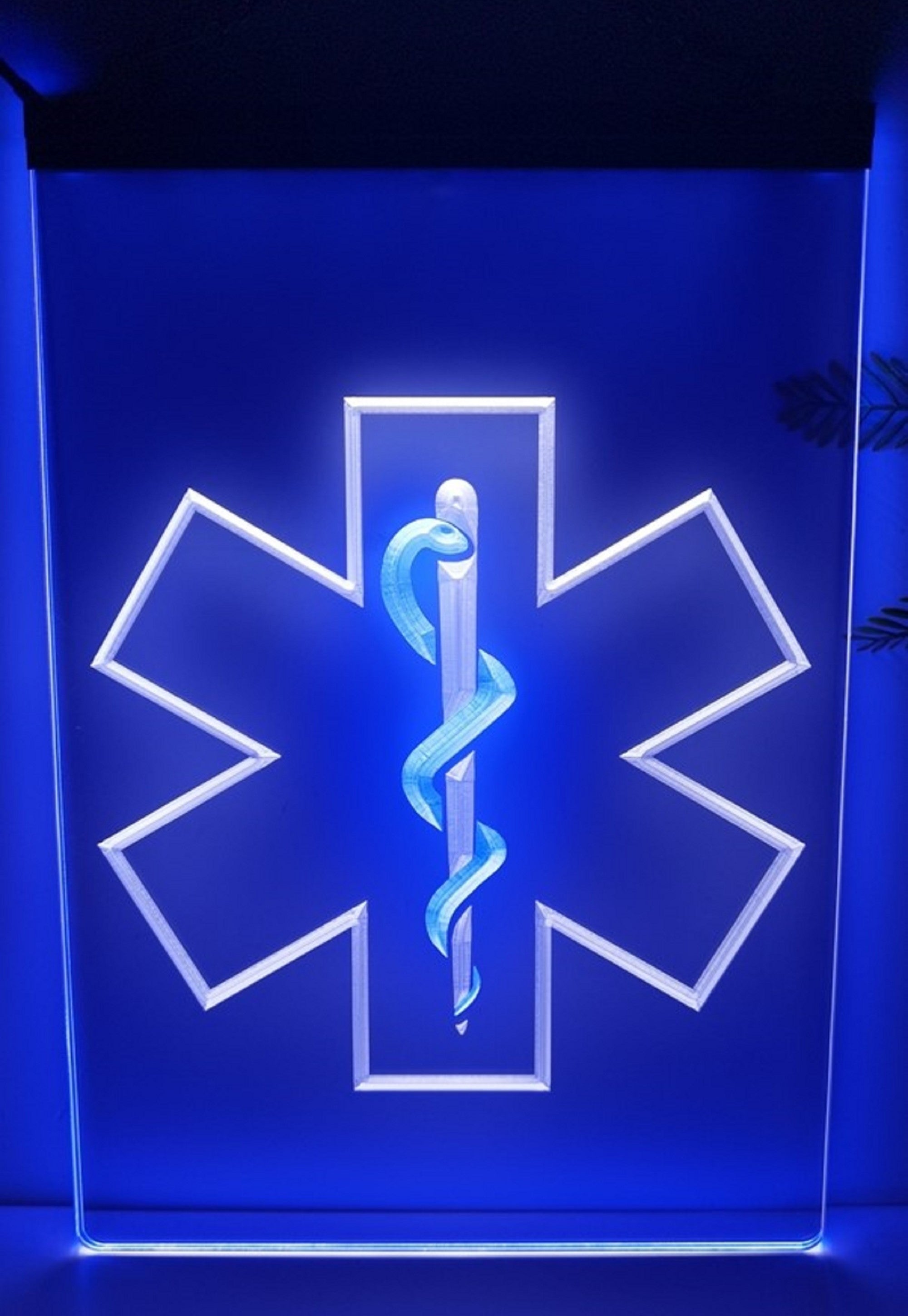 EMS Emergency Medical Services Led Neon Sign Dual Color Wall Or Desktop Decor