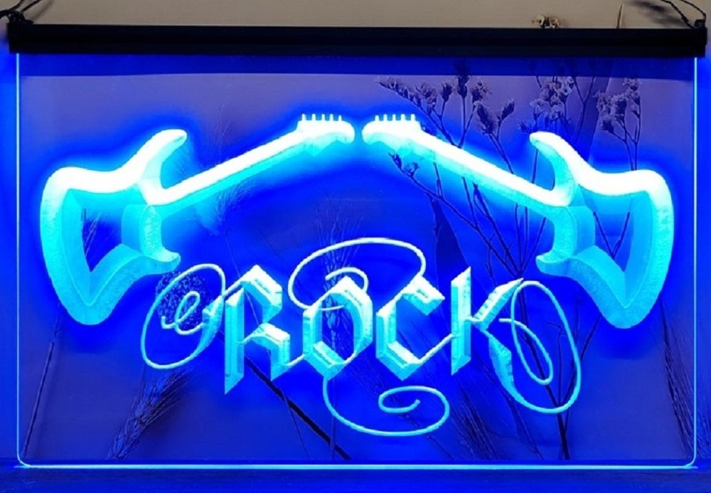 Guitars Rock Led Neon Sign Home Music Room Studio Guitar Shop Decor