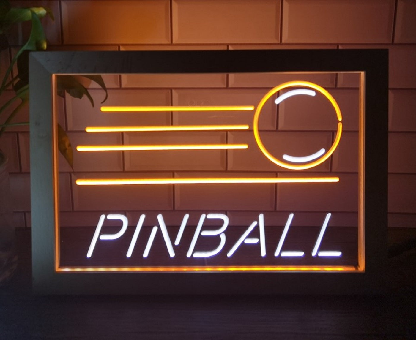 Pinball Led Neon Sign Framed Arcade Pinball Shop Decor Wall Or Desktop