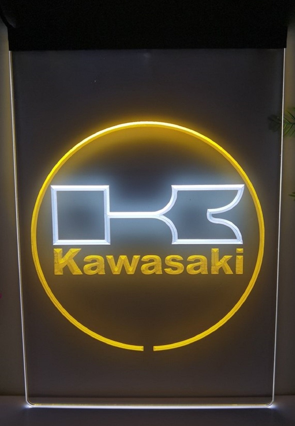Kawasaki Led Neon Sign Dual Color Motorcycle Dealer Repair Shop Decor