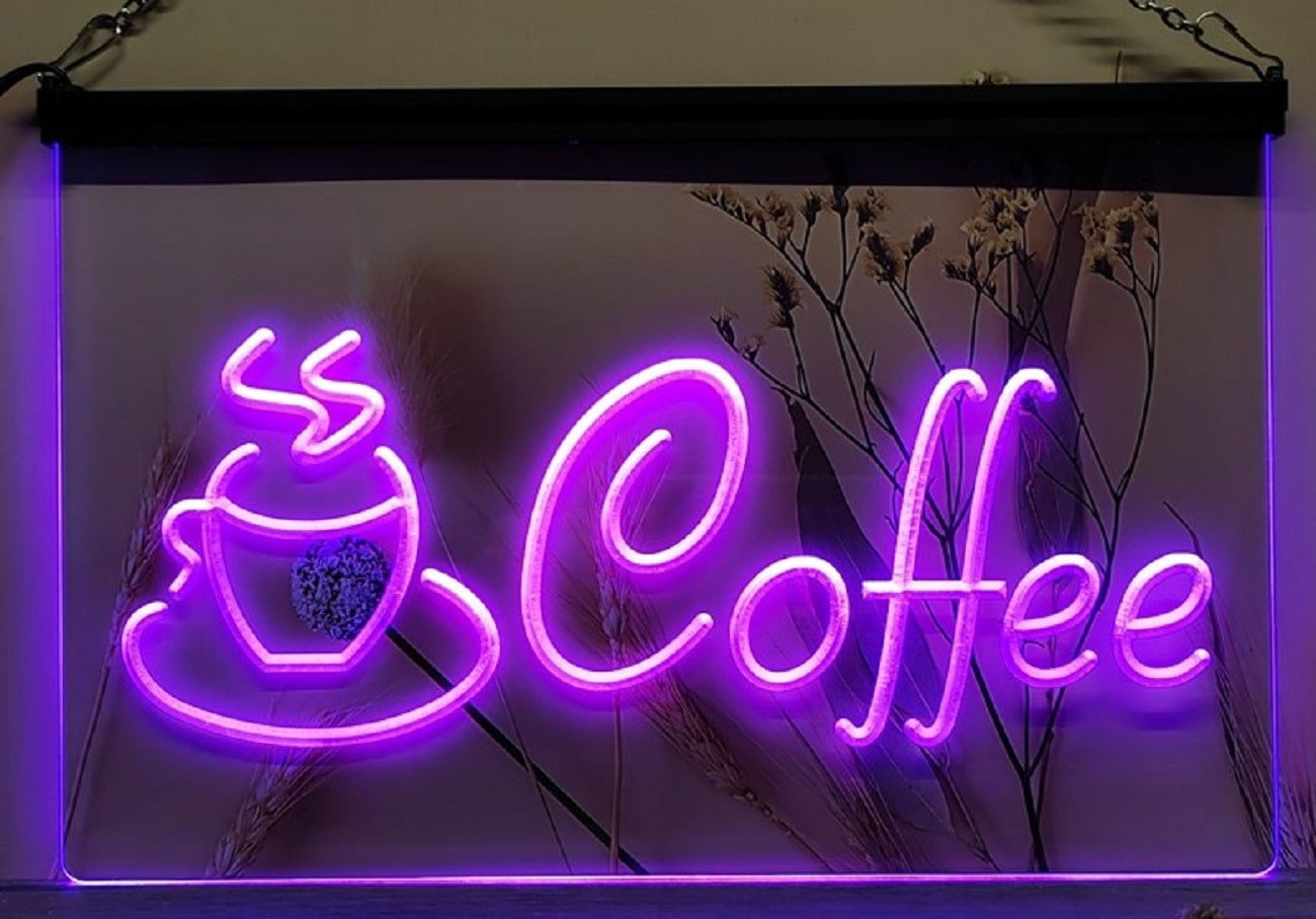 Coffee Coffee Cup Led Neon Sign Coffee Shop Home Kitchen Decor